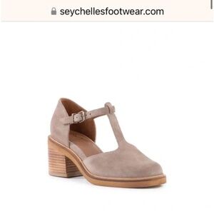 Seychelles Soulmate Suede Mary Jane’s, taupe leather